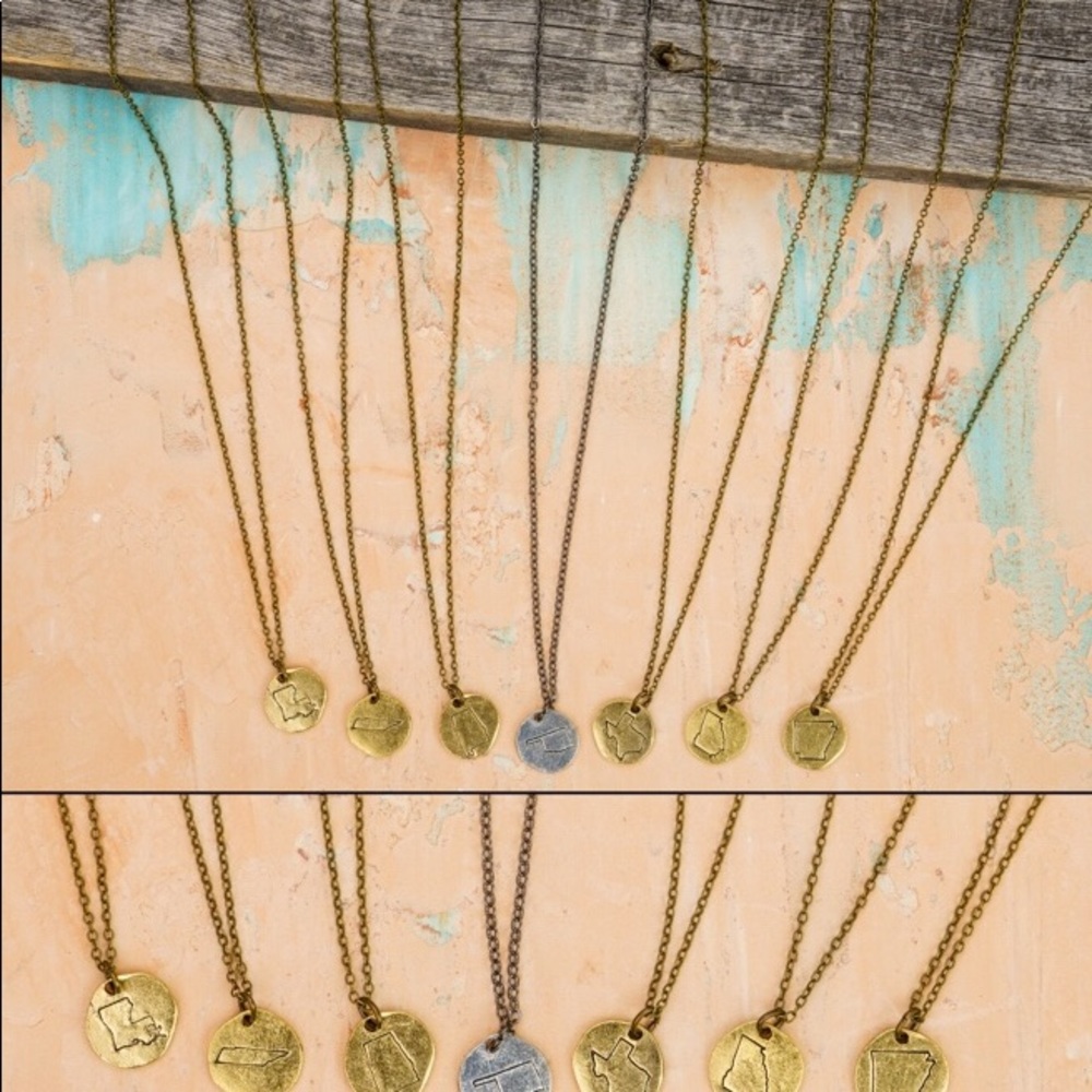 Julio designs hand stamped state necklace